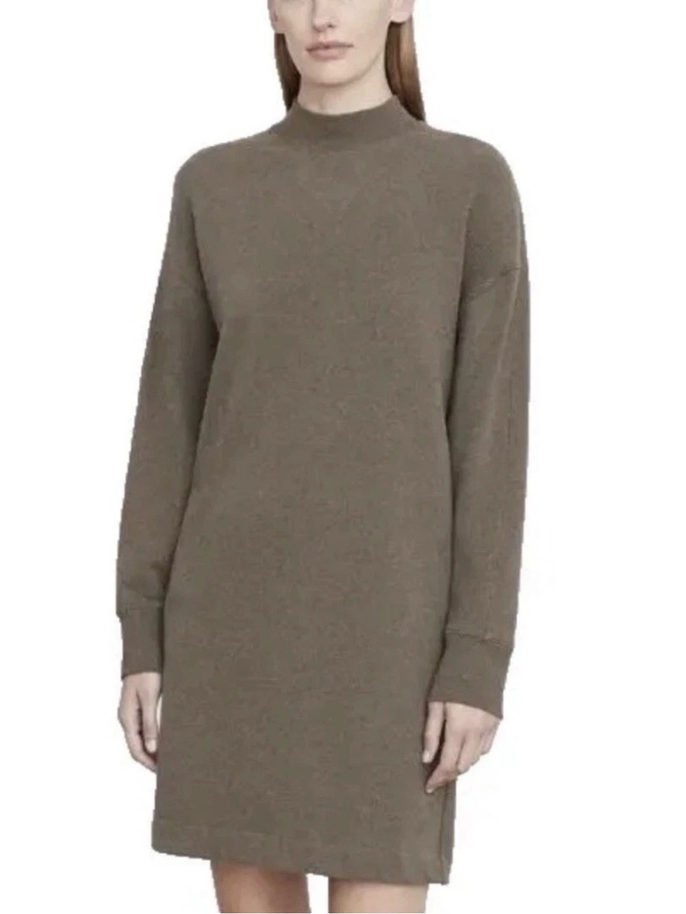 Vince Wool Cashmere Funnel Neck Olive Midi Sweater Long sleeve XS